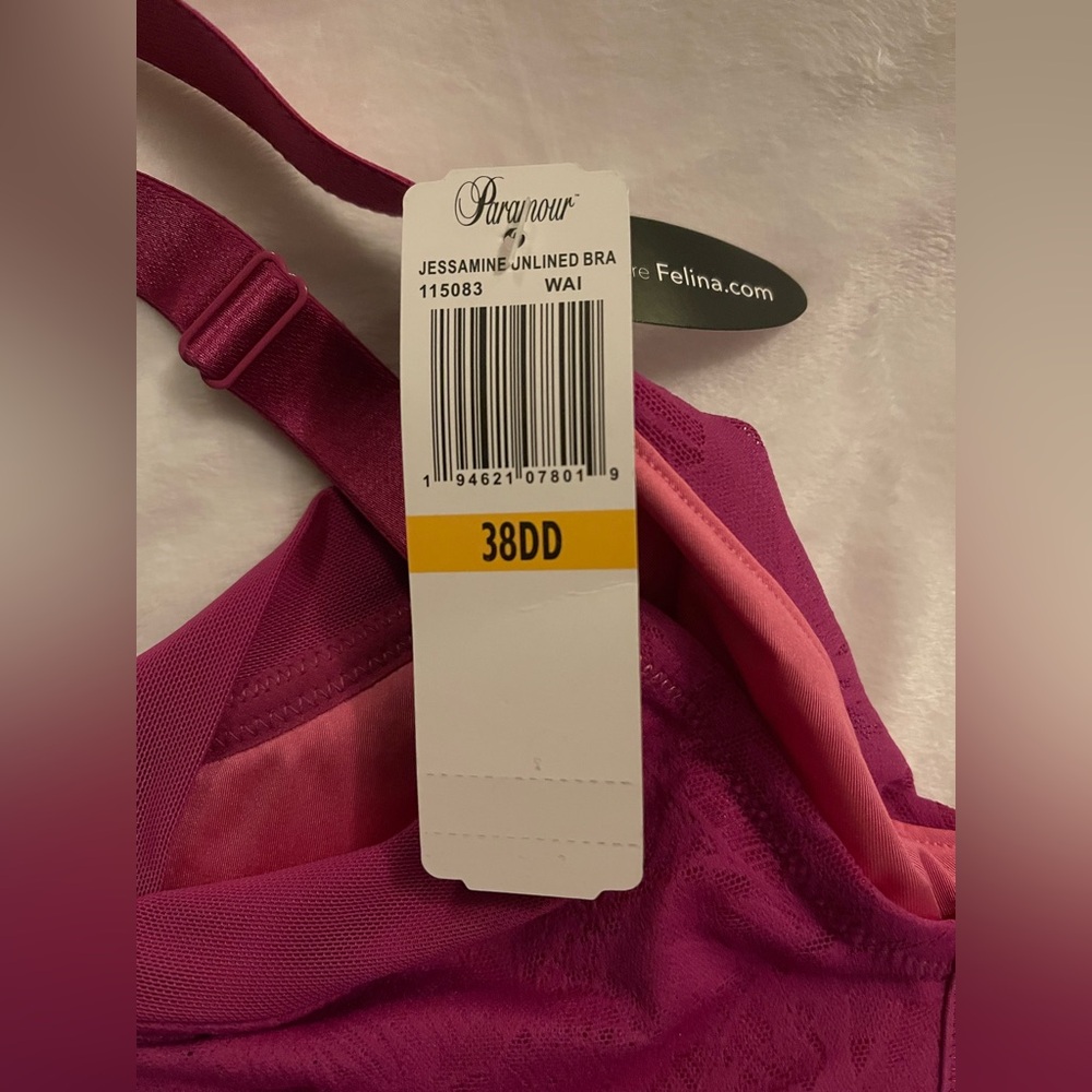Jessamine Unlined Side Smoothing Minimizer Bra (Wild Aster / Iris Rose, 38DD) - Picture 10 of 11